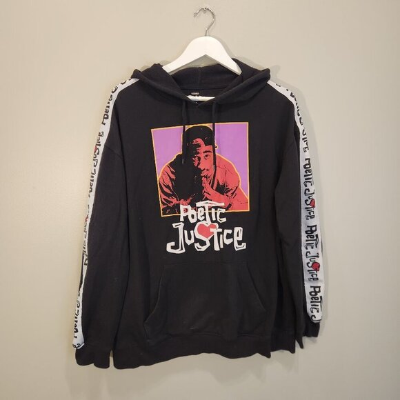 Poetic Justice Tupac Hoodie Streetwear 90's Retro Vibes 90's Y2K - Size XL - Picture 1 of 7